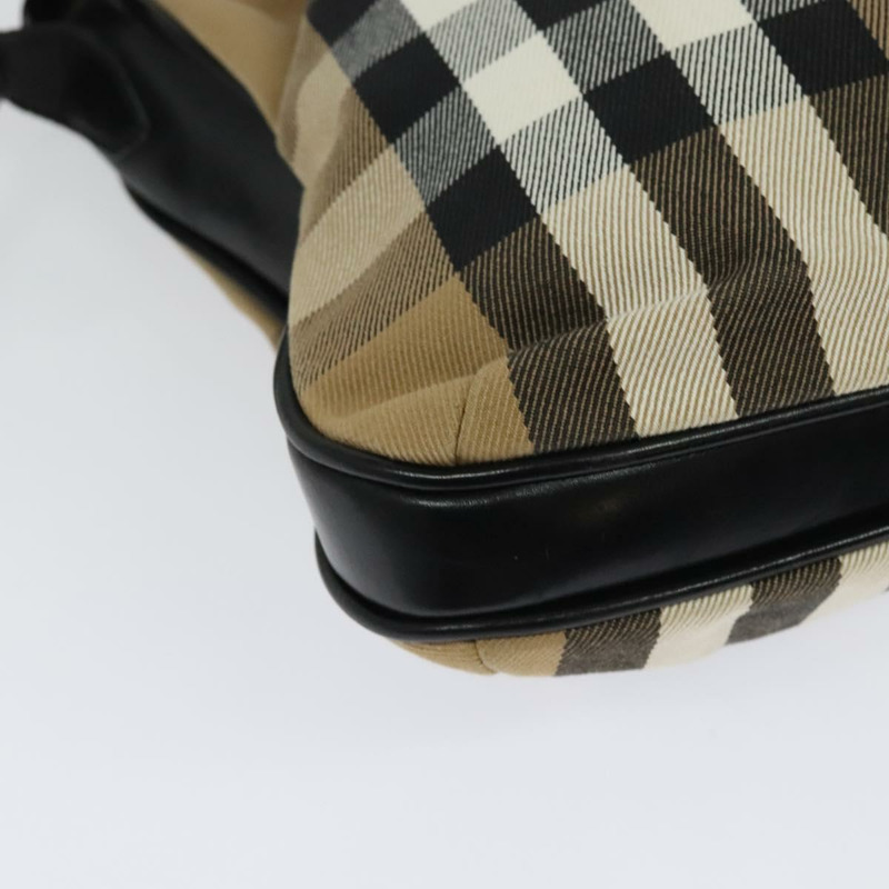 【日本直送】BURBERRY Nova 格紋肩背包 帆布 米色金色 正品 136809-14