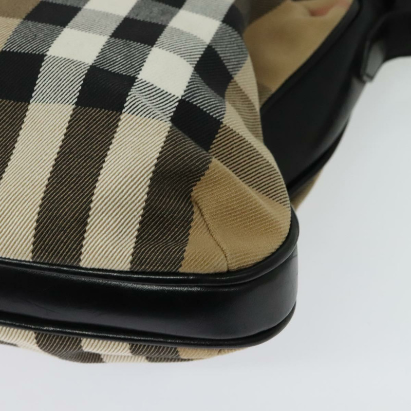 【日本直送】BURBERRY Nova 格紋肩背包 帆布 米色金色 正品 136809-15