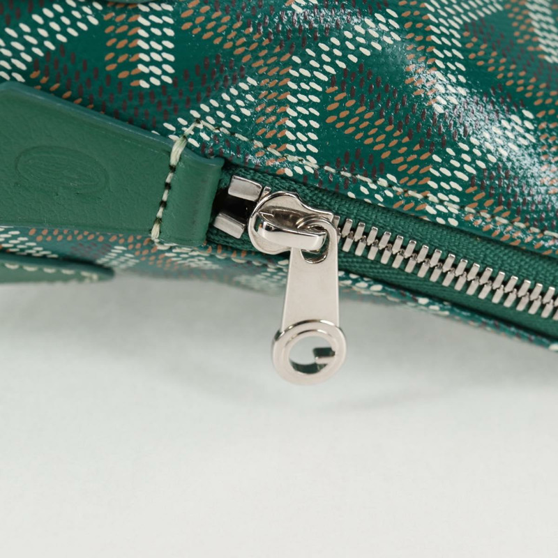 【日本直送】GOYARD 人字紋 Vendome 化妝包 皮革 綠銀 正品 136822M-7