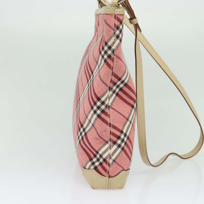 【日本直送】BURBERRY Nova 格紋藍標單肩包帆布皮革粉紅正品 137567-2