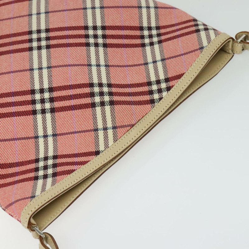 【日本直送】BURBERRY Nova 格紋藍標單肩包帆布皮革粉紅正品 137567-5