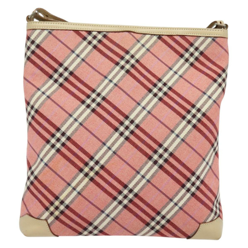 【日本直送】BURBERRY Nova 格紋藍標單肩包帆布皮革粉紅正品 137567-12