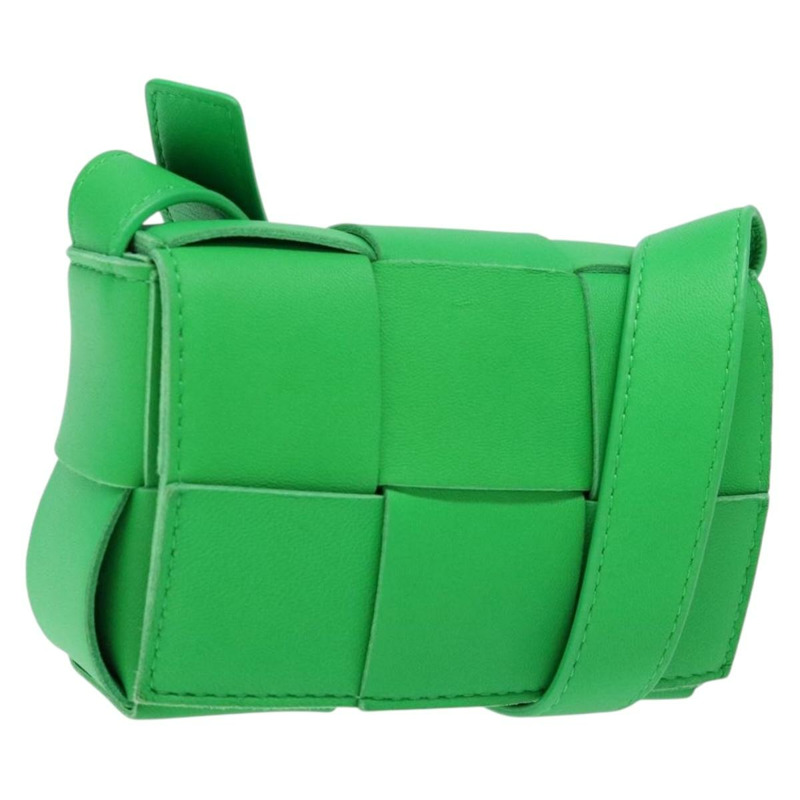 【日本直送】BOTTEGA VENETA MAXI INTRECCIATO 糖果卡式包皮革綠色正品 137583-0