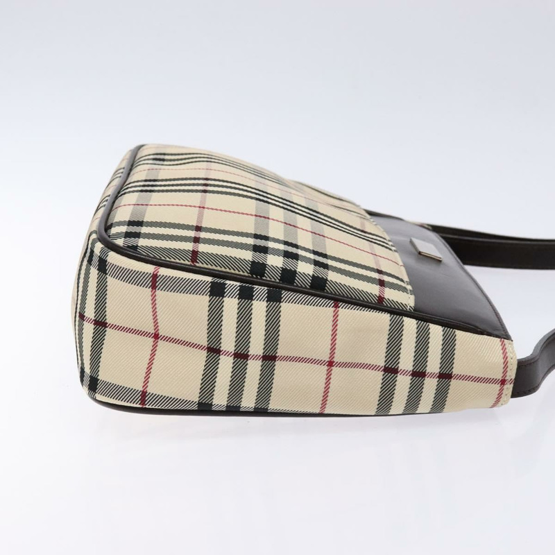 【日本直送】BURBERRY Nova 格紋肩背包 帆布 米色銀色 正品 138176-2