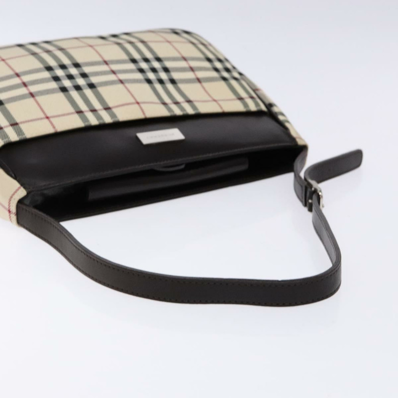 【日本直送】BURBERRY Nova 格紋肩背包 帆布 米色銀色 正品 138176-6