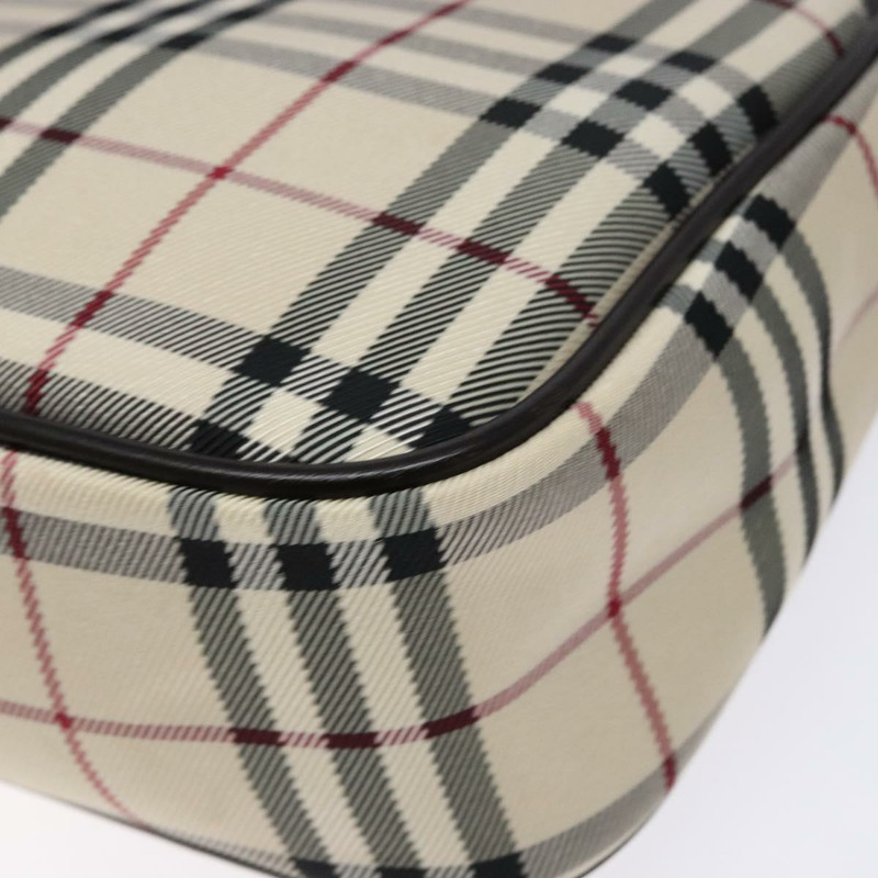 【日本直送】BURBERRY Nova 格紋肩背包 帆布 米色銀色 正品 138176-8