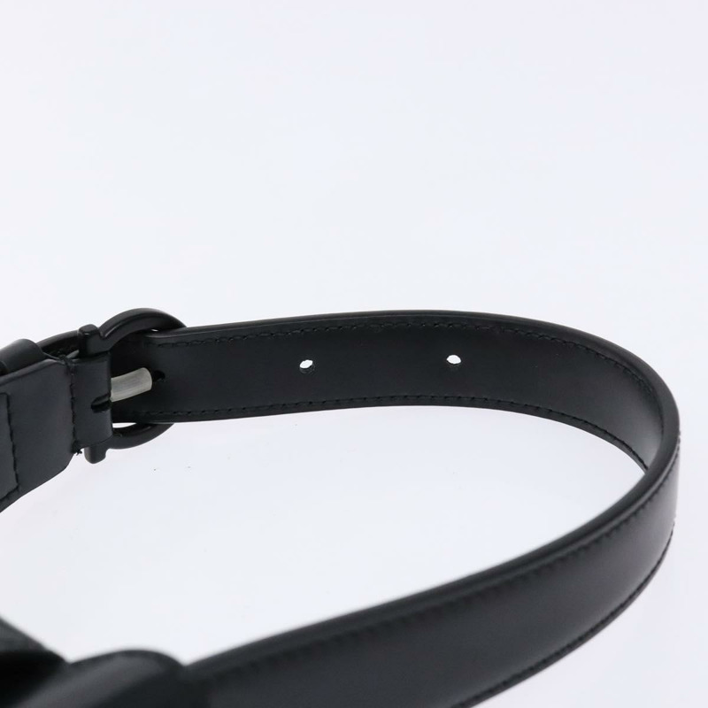 【日本直送】Salvatore Ferragamo Gancini 手袋 皮革 黑色 銀色 正品 137178-7