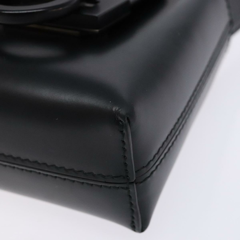 【日本直送】Salvatore Ferragamo Gancini 手袋 皮革 黑色 銀色 正品 137178-8