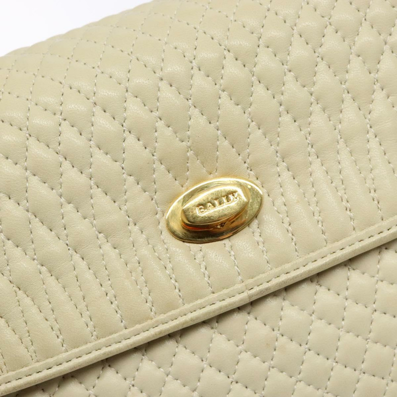 【日本直送】BALLY 手提包 皮革 象牙色 金色 正品 138341-16