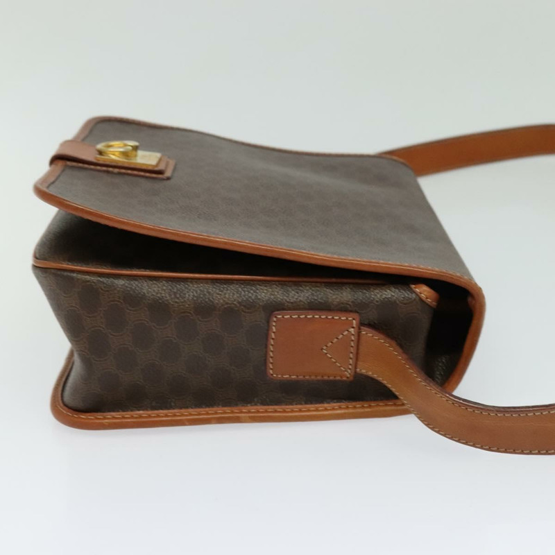 【日本直送】CELINE Macadam 帆布肩背包 PVC 皮革棕金色正品 138247-3