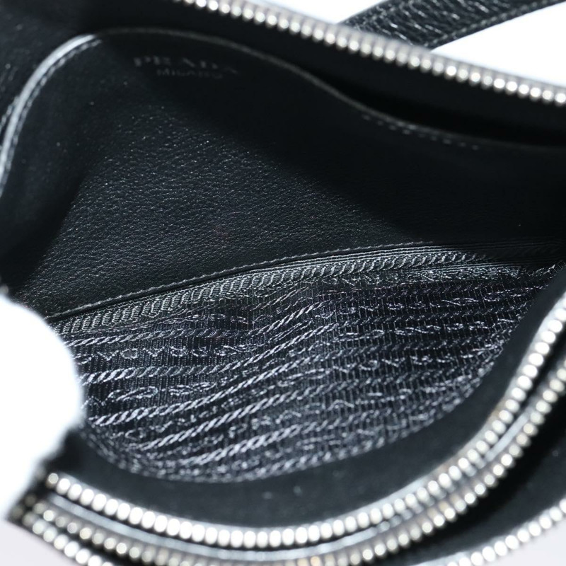 【日本直送】PRADA 單肩包 皮革 黑色 銀色 正品 138225-10
