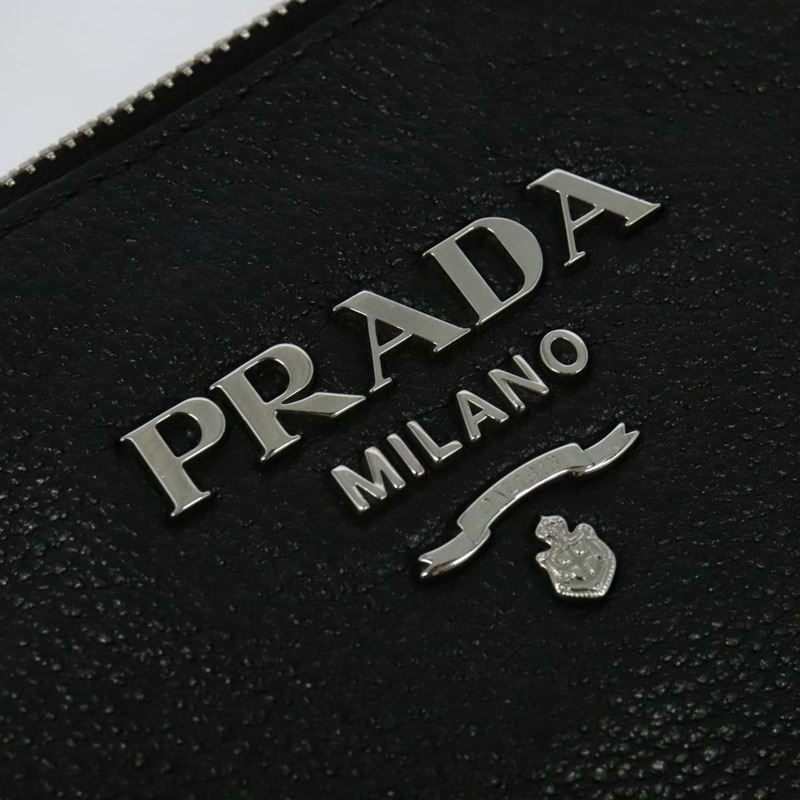 【日本直送】PRADA 單肩包 皮革 黑色 銀色 正品 138225-16