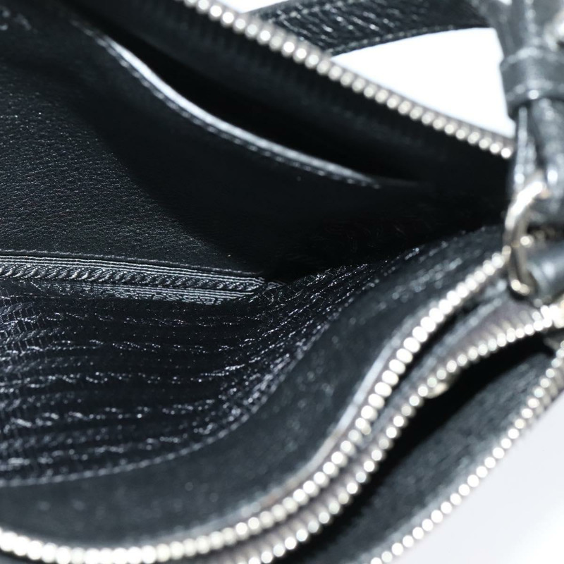 【日本直送】PRADA 單肩包 皮革 黑色 銀色 正品 138225-17