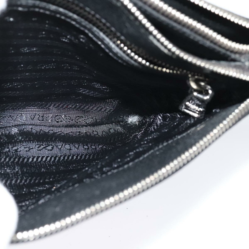 【日本直送】PRADA 單肩包 皮革 黑色 銀色 正品 138225-20