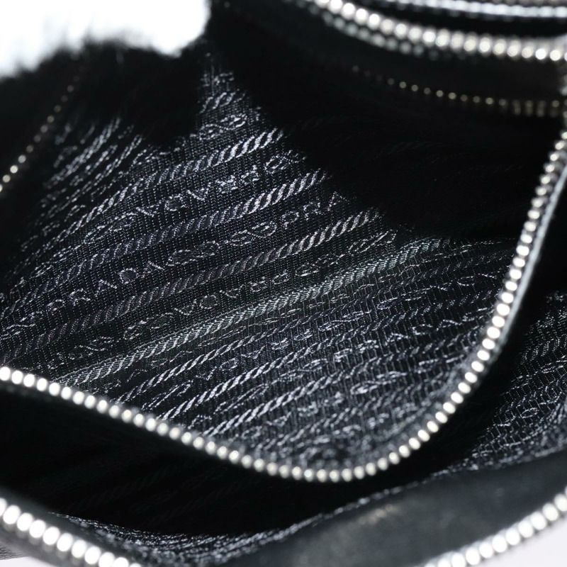 【日本直送】PRADA 單肩包 皮革 黑色 銀色 正品 138225-22