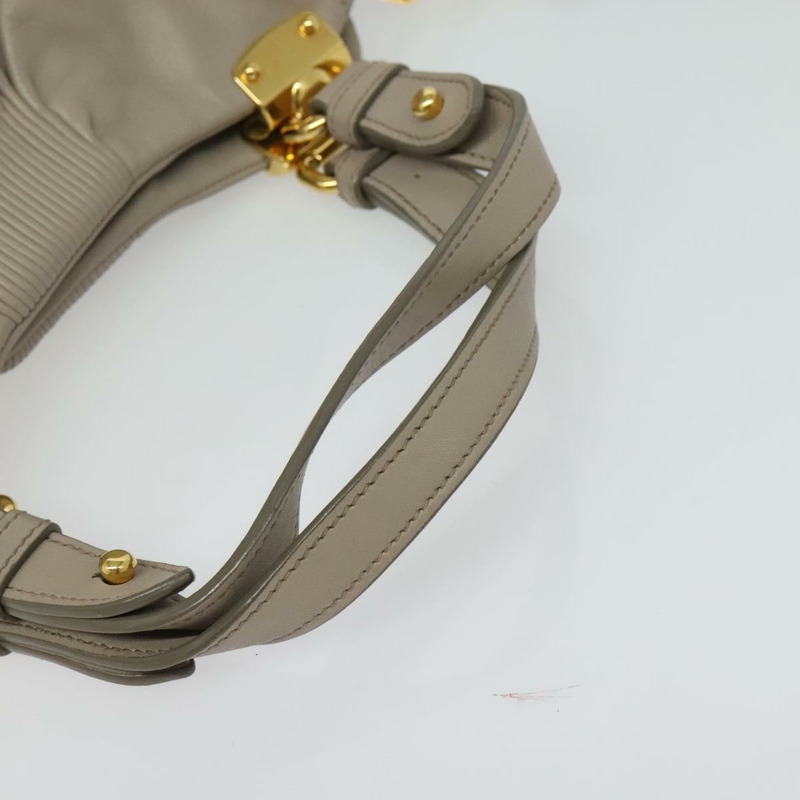 【日本直送】Miu Miu 單肩包 皮革 2way 灰色 金色 正品 138163-6