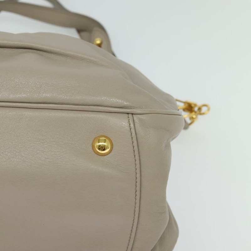 【日本直送】Miu Miu 單肩包 皮革 2way 灰色 金色 正品 138163-16