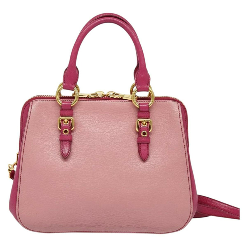 【日本直送】Miu Miu 手提包 皮革 兩用 粉金配色 正品 138545-1