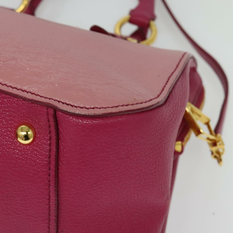 【日本直送】Miu Miu 手提包 皮革 兩用 粉金配色 正品 138545-14