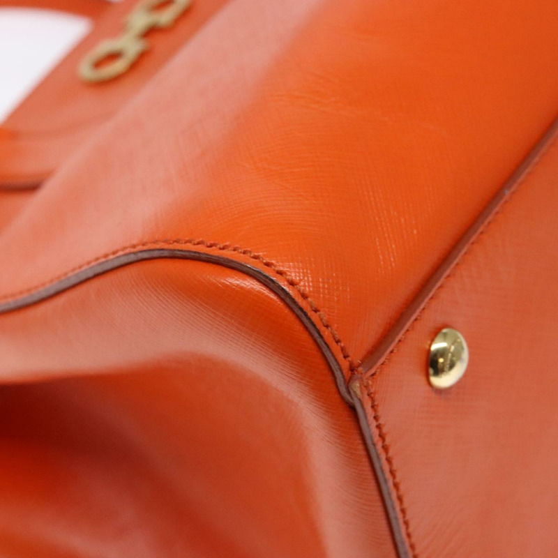 【日本直送】Salvatore Ferragamo Gancini 手提包 皮革 橙色 金色 正品 139190-13