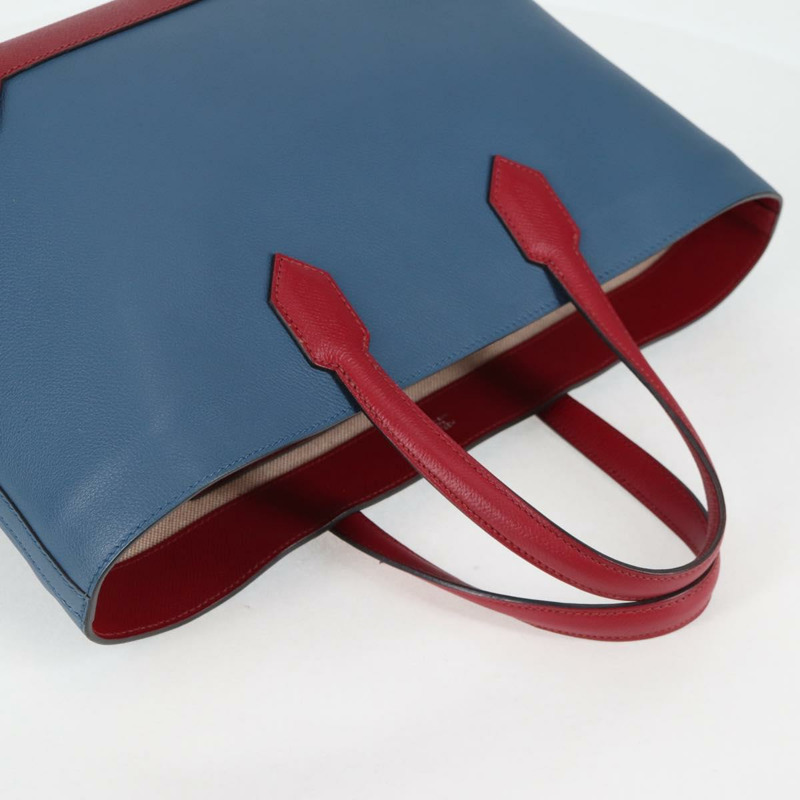 【日本直送】愛馬仕 Maxi Box Cabas 30 手提包 皮革 藍色 銀色 正品 138569V-5