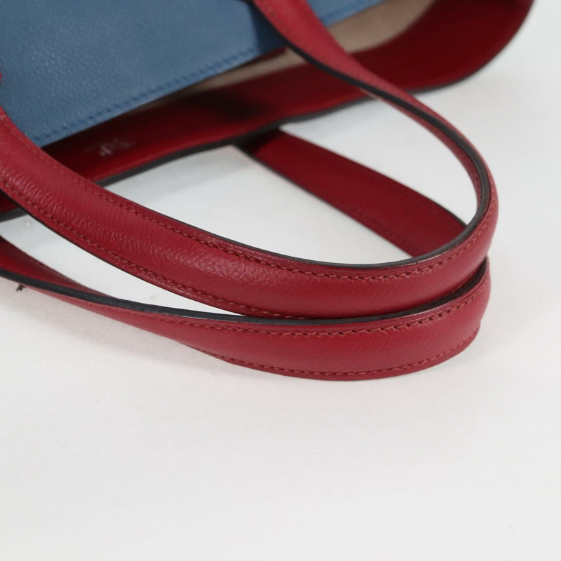 【日本直送】愛馬仕 Maxi Box Cabas 30 手提包 皮革 藍色 銀色 正品 138569V-6