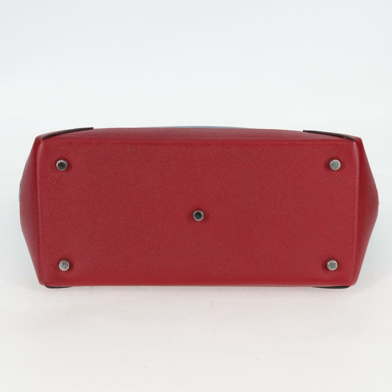 【日本直送】愛馬仕 Maxi Box Cabas 30 手提包 皮革 藍色 銀色 正品 138569V-8