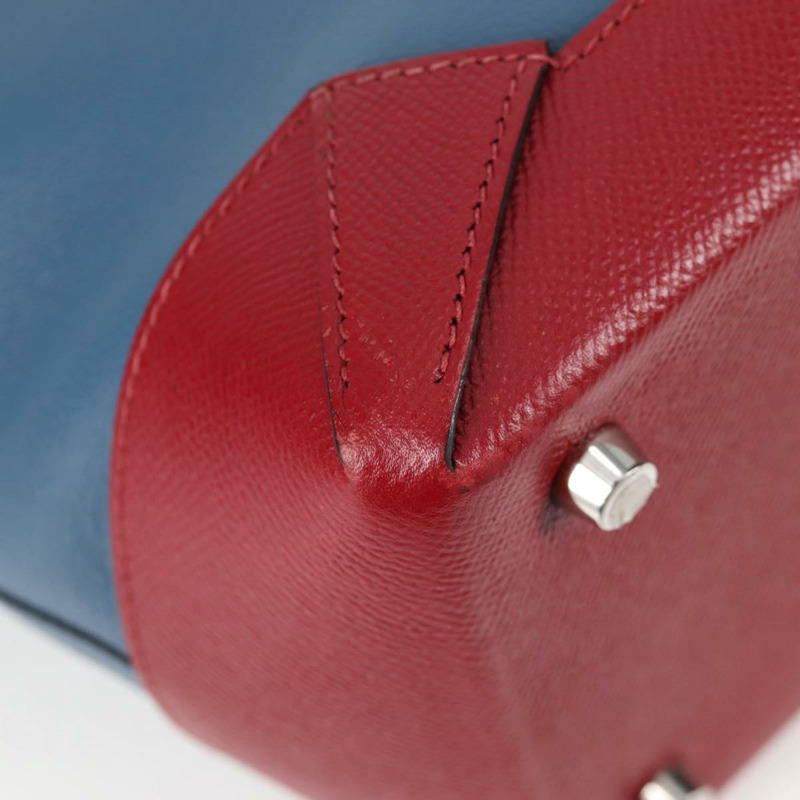 【日本直送】愛馬仕 Maxi Box Cabas 30 手提包 皮革 藍色 銀色 正品 138569V-11