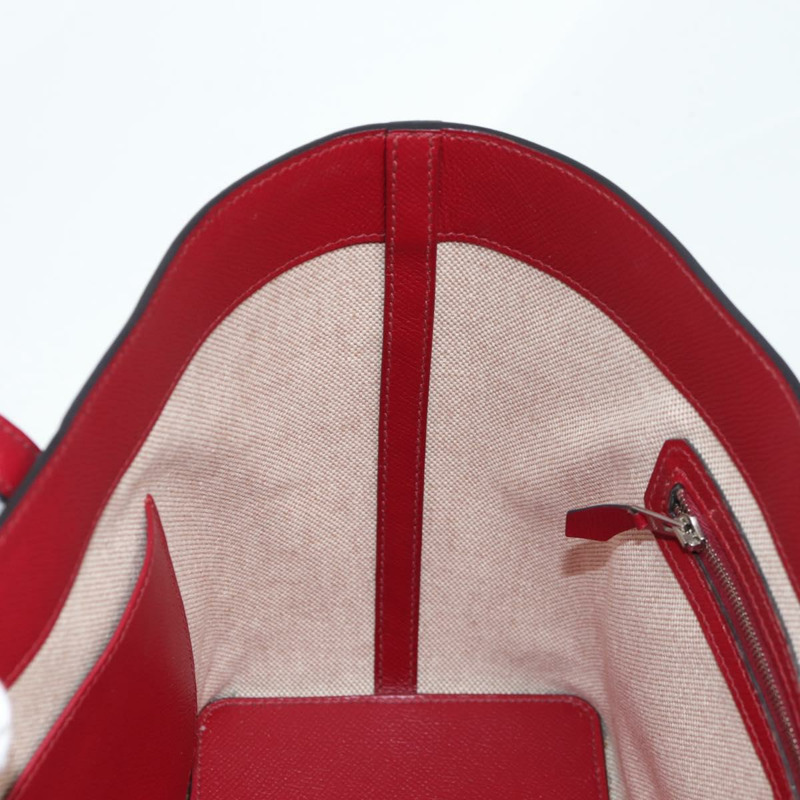 【日本直送】愛馬仕 Maxi Box Cabas 30 手提包 皮革 藍色 銀色 正品 138569V-16