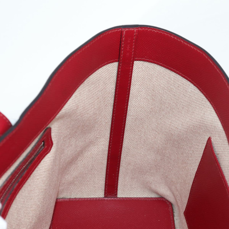 【日本直送】愛馬仕 Maxi Box Cabas 30 手提包 皮革 藍色 銀色 正品 138569V-17