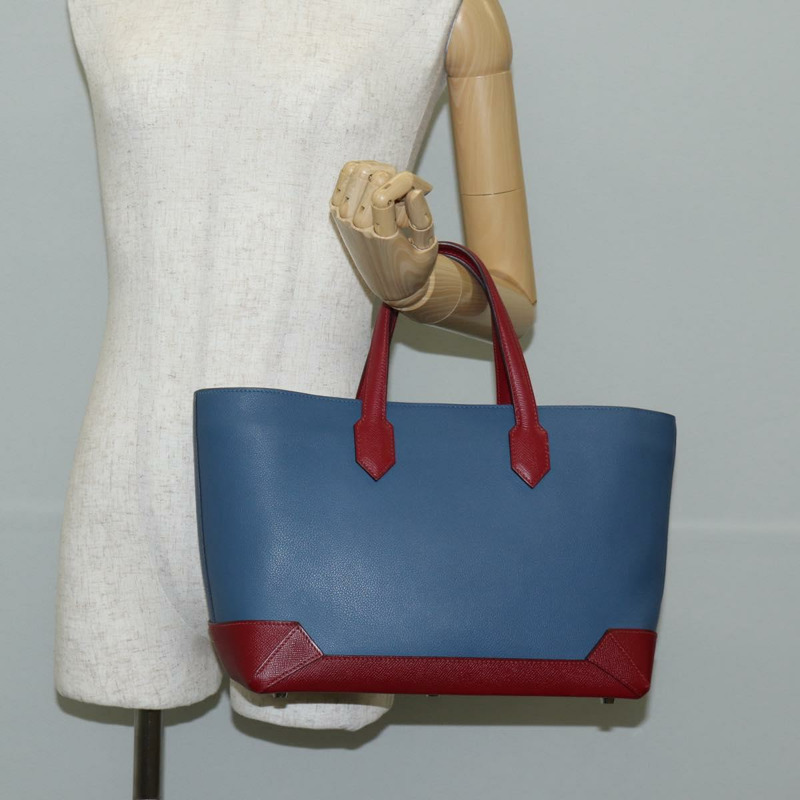 【日本直送】愛馬仕 Maxi Box Cabas 30 手提包 皮革 藍色 銀色 正品 138569V-22