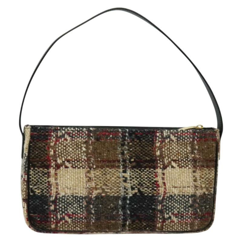 【日本直送】BURBERRY Nova 格紋單肩包 羊毛 棕金色 正品 138465-1