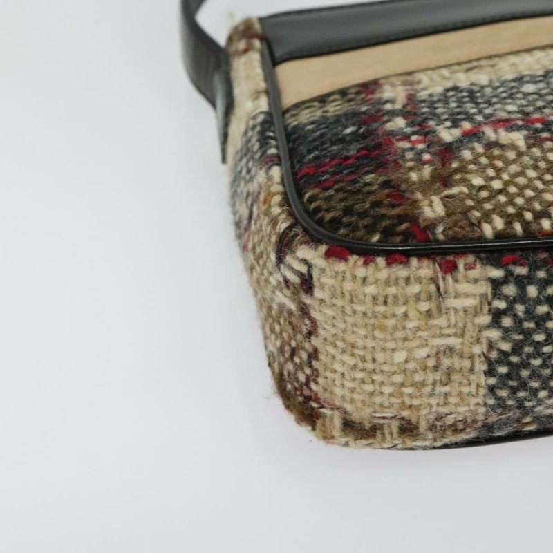【日本直送】BURBERRY Nova 格紋單肩包 羊毛 棕金色 正品 138465-8