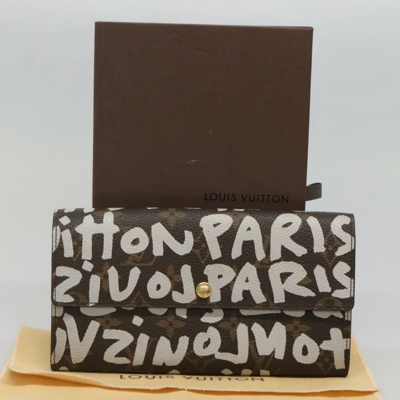 【日本直送】路易威登 Monogram 塗鴉 Porte Monnaie Credit 白色 M92189 LV 正品 139201-11