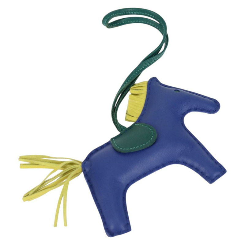 【日本直送】愛馬仕 Rodeo MM 皮革藍色吊飾，正品編號 138575M-0