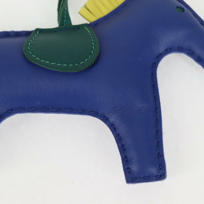 【日本直送】愛馬仕 Rodeo MM 皮革藍色吊飾，正品編號 138575M-4
