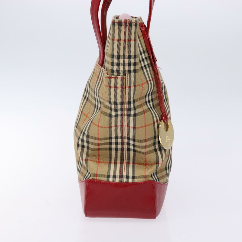 【日本直送】BURBERRY Nova 格紋手提包帆布米色金色正品 138832-3