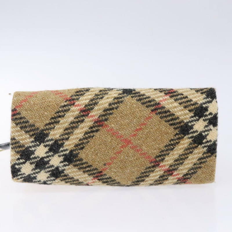 【日本直送】BURBERRY Nova 格紋手提包 羊毛 米色金色 正品 138834-4