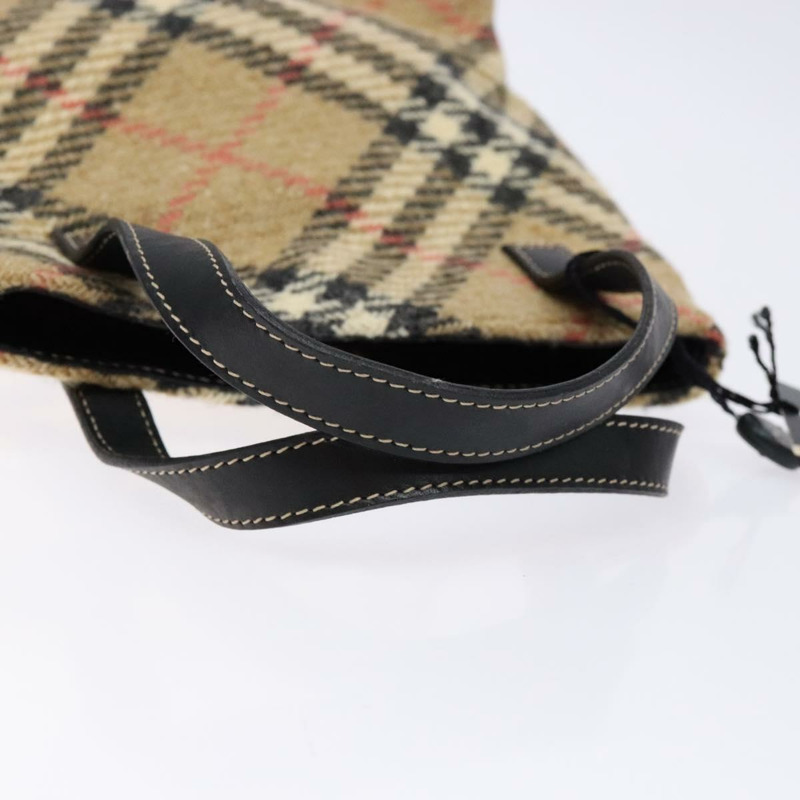 【日本直送】BURBERRY Nova 格紋手提包 羊毛 米色金色 正品 138834-6