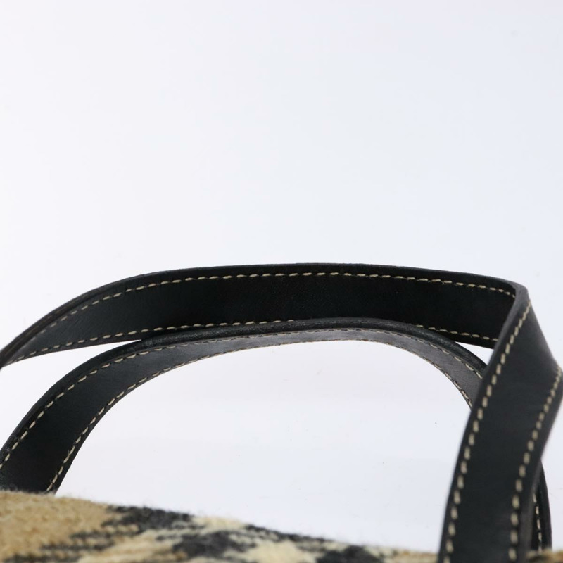 【日本直送】BURBERRY Nova 格紋手提包 羊毛 米色金色 正品 138834-7