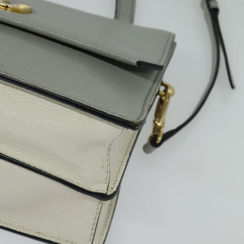 【日本直送】Miu Miu 手提包 皮革 2 向 灰金色 正品 yk19199V-16