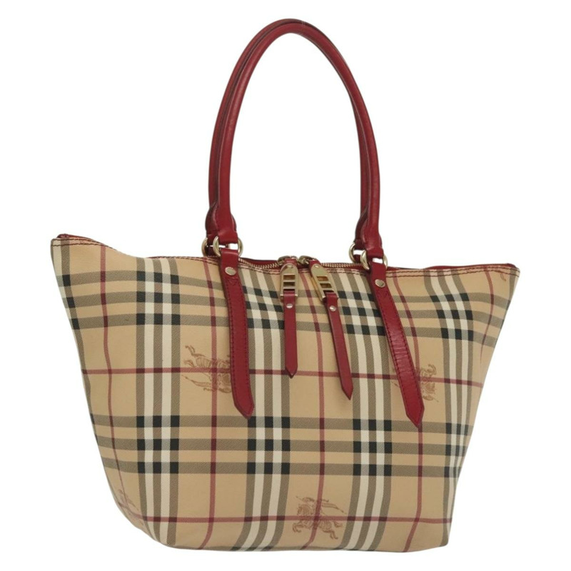 【日本直送】BURBERRY Nova 格紋托特包 PVC 米色金色 正品 138833-0