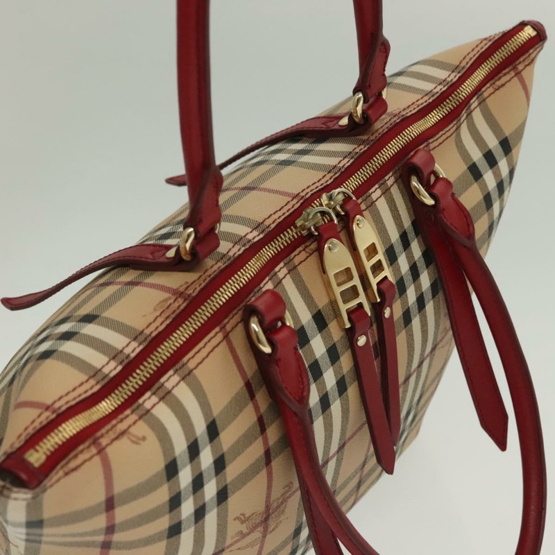 【日本直送】BURBERRY Nova 格紋托特包 PVC 米色金色 正品 138833-5