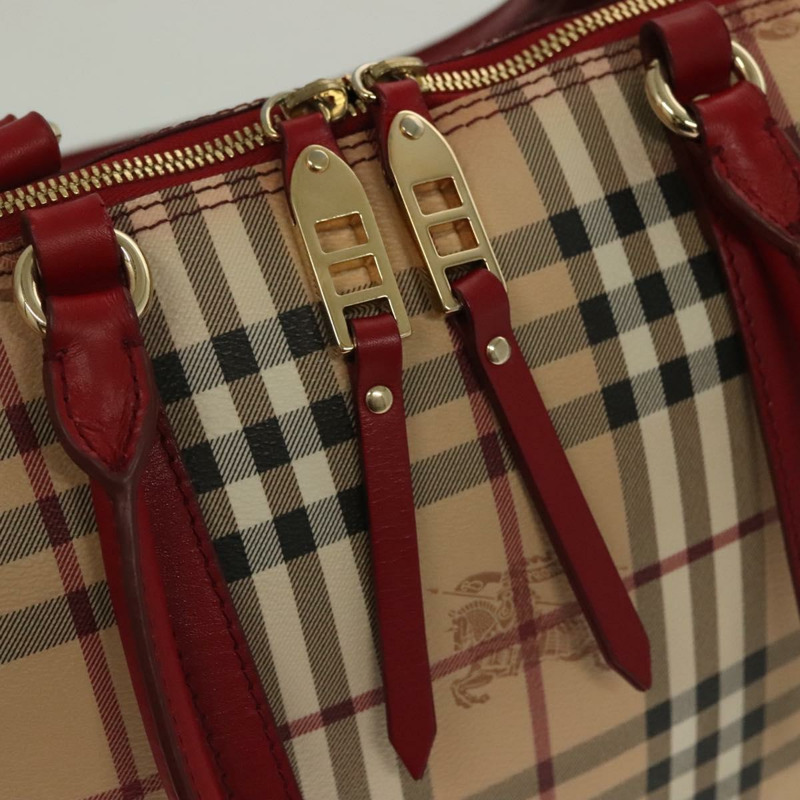 【日本直送】BURBERRY Nova 格紋托特包 PVC 米色金色 正品 138833-9