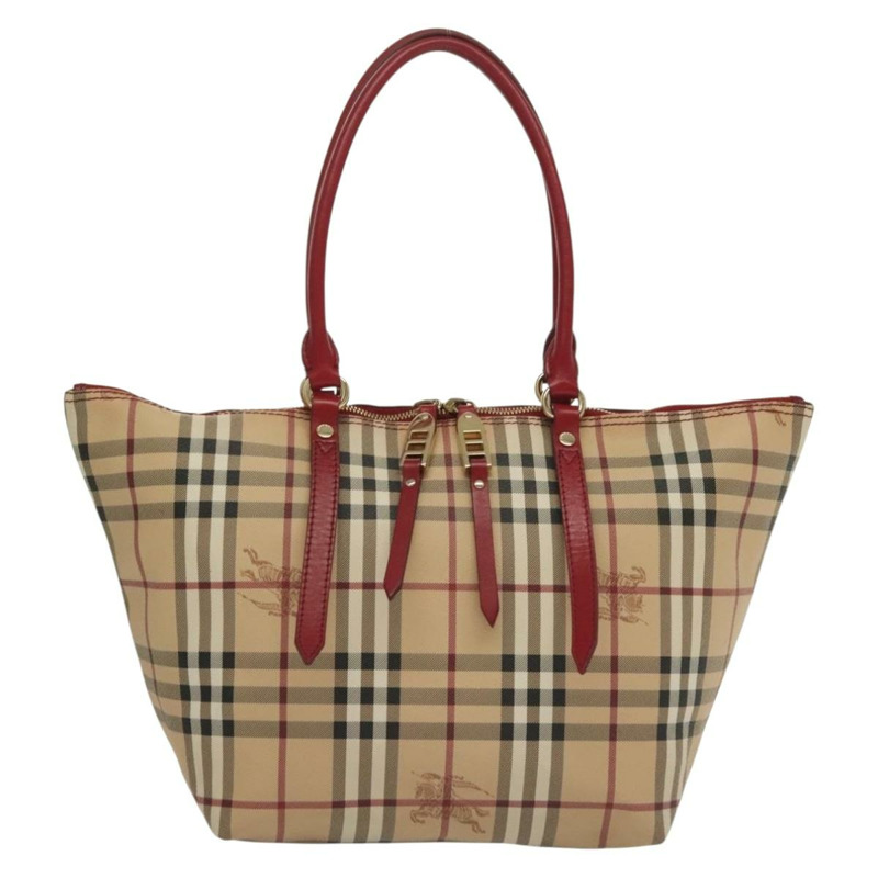 【日本直送】BURBERRY Nova 格紋托特包 PVC 米色金色 正品 138833-12