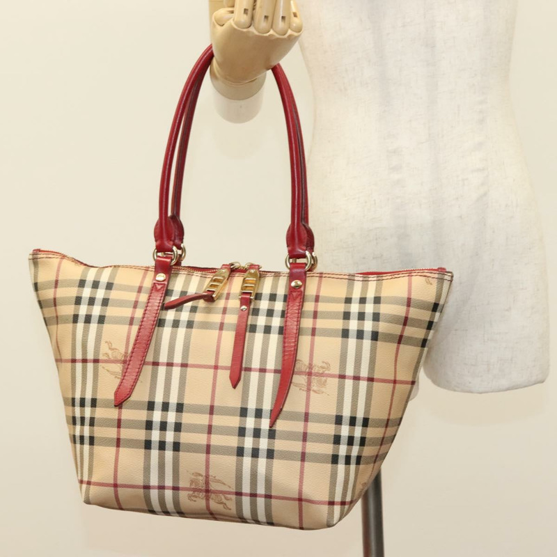 【日本直送】BURBERRY Nova 格紋托特包 PVC 米色金色 正品 138833-20