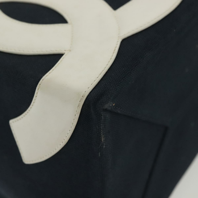 【日本直送】香奈兒 Choco Bar 系列鏈條手提包 帆布海軍藍銀色 CC 正品 138802-7