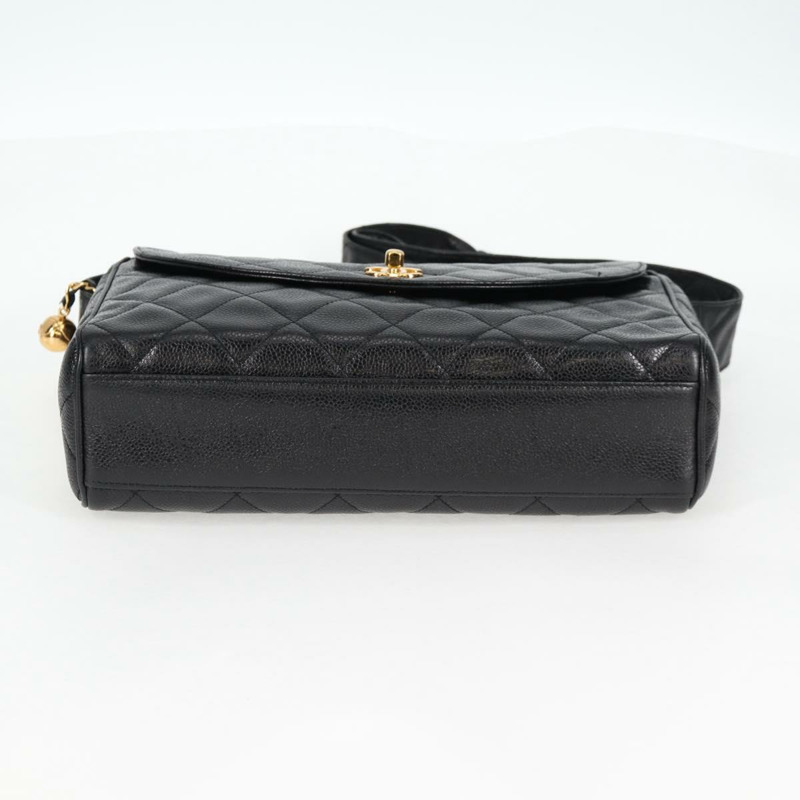 【日本直送】香奈兒 Matelasse 單肩包 魚子醬色 黑色 金 CC 正品 yk19085A-4