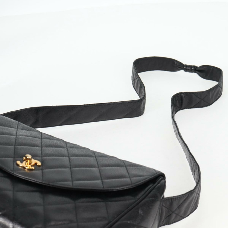 【日本直送】香奈兒 Matelasse 單肩包 魚子醬色 黑色 金 CC 正品 yk19085A-13