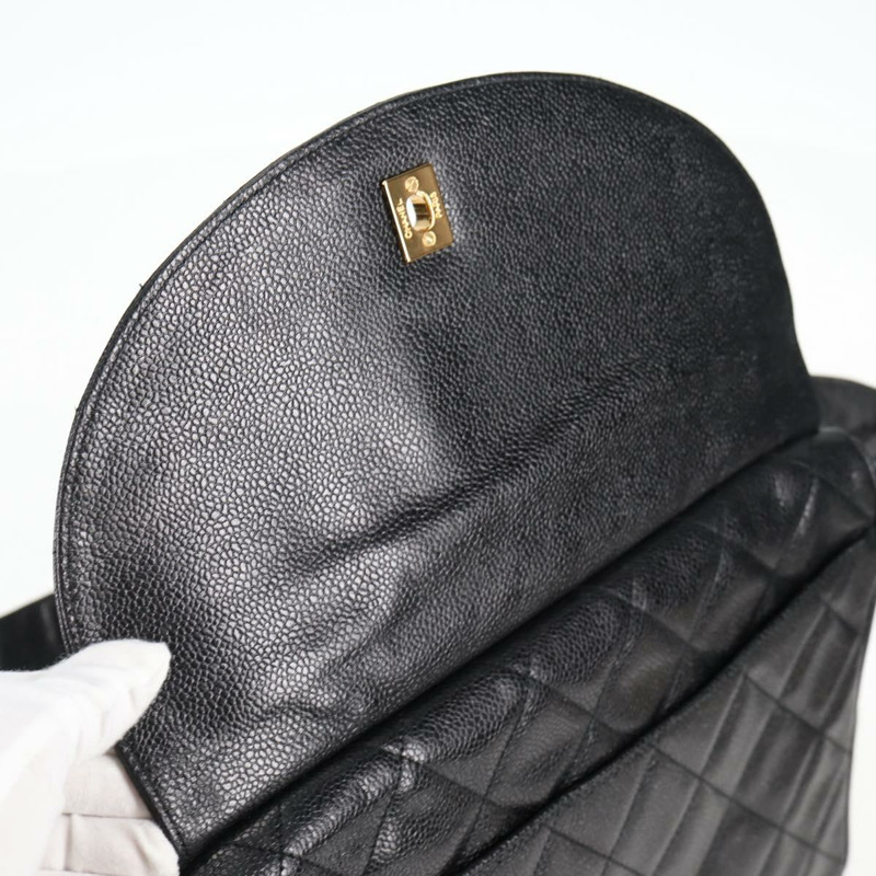 【日本直送】香奈兒 Matelasse 單肩包 魚子醬色 黑色 金 CC 正品 yk19085A-19